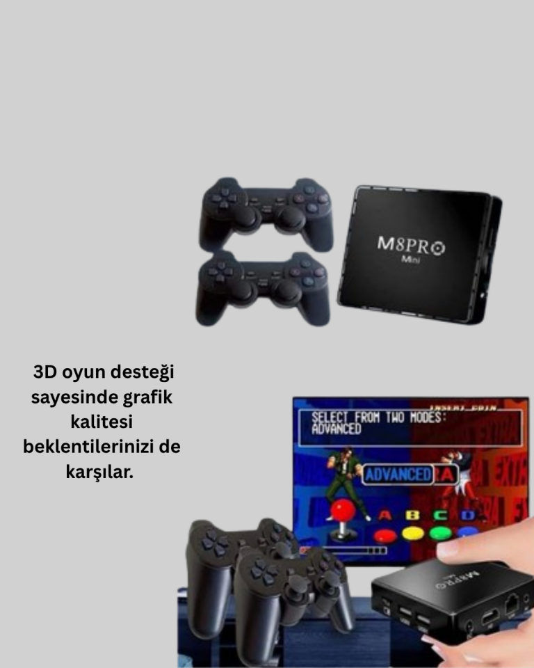 Retro Oyun Konsollu Akıllı Android TV Kutusu