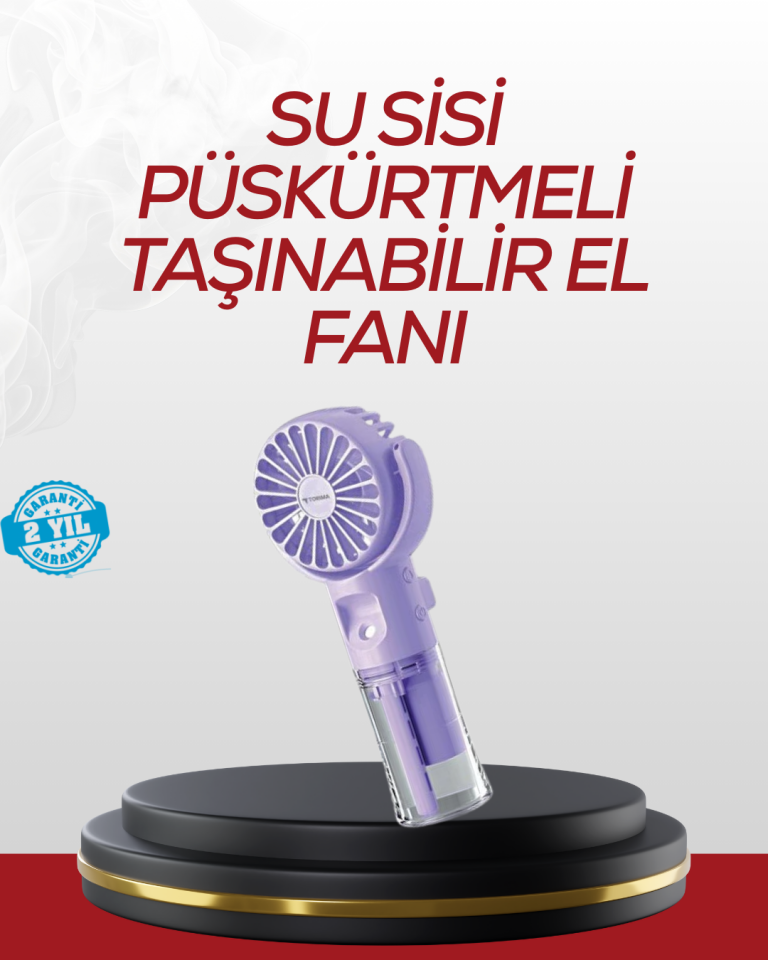 Type-C Şarjlı Taşınabilir Su Buharlı Mini Vantilatör