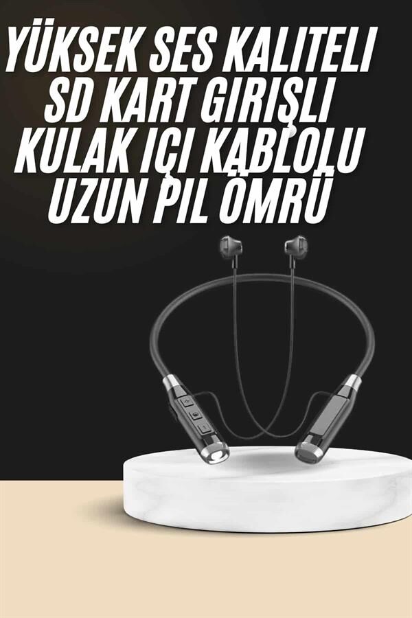 Boyun Bantlı SD Kart Girişli Yüksek Perfomanslı Bluetooth Kulaklık