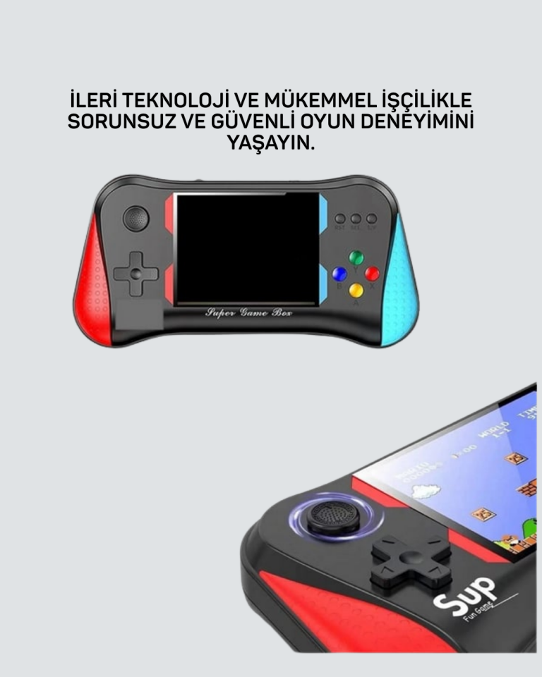 Taşınabilir El Konsolu 500 Oyunlu – Geniş Ekran ve Uzun Pil Ömrü
