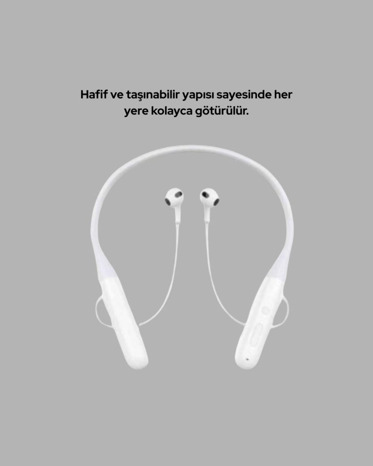 100 Saat Pil Ömrü Boyun Askılı Bluetooth Kablosuz Kulaklık