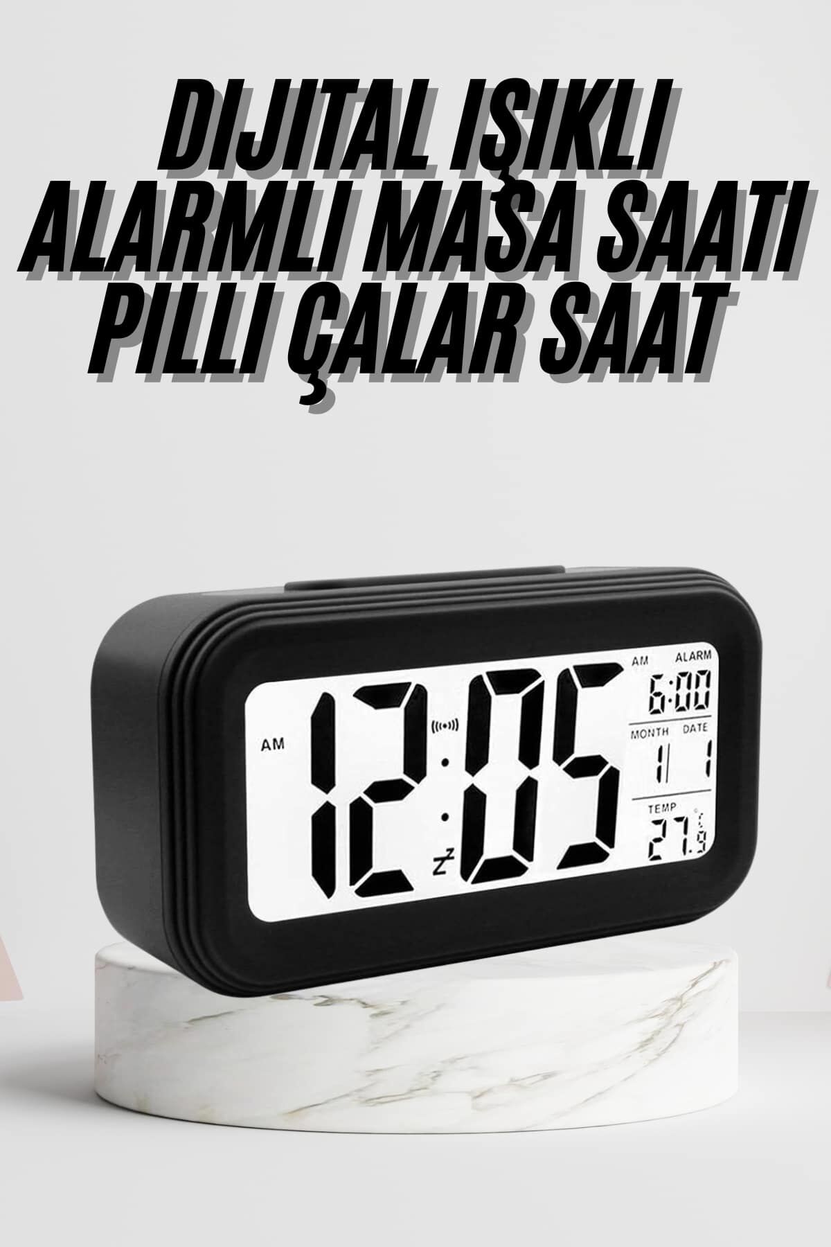 Dijital Masa Saati Termometre Takvim Led Ekran Pilli Ev Ofis Masası