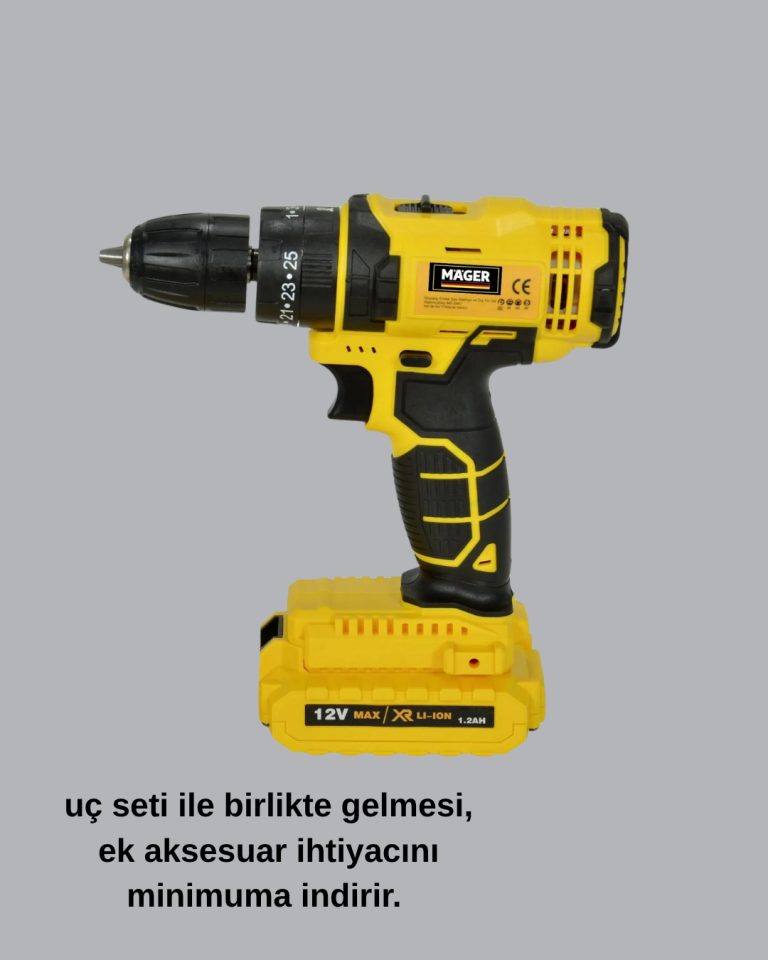 Hafif ve Ergonomik 12V Kablosuz Matkap | Hızlı Şarj ve Uzun Pil Ömrü