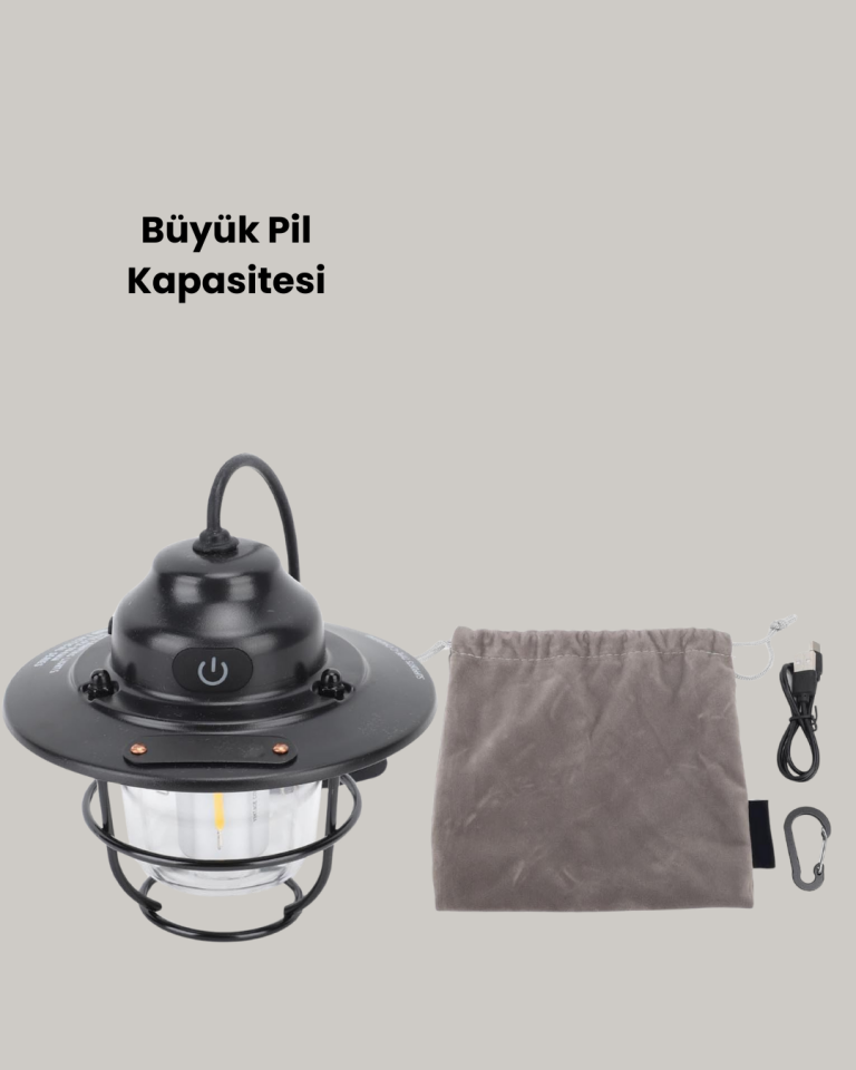 Hafif ve Taşınabilir Retro Tasarım Kamp Lambası