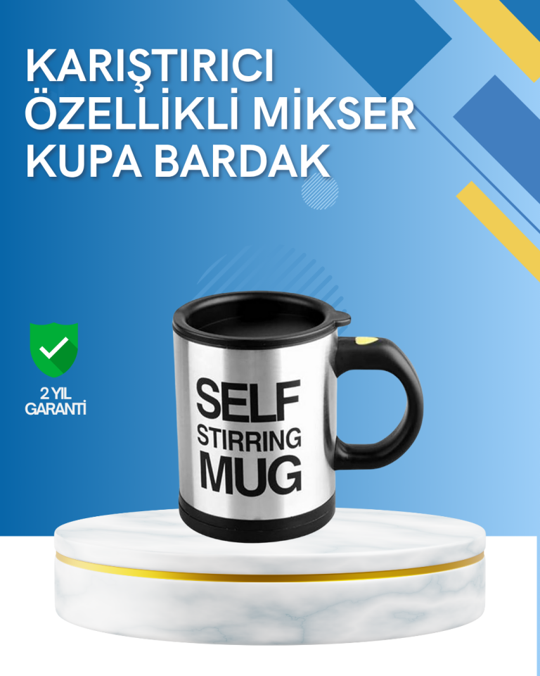 Çift Katmanlı Termos Özellikli Karıştırma Motorlu Kupa