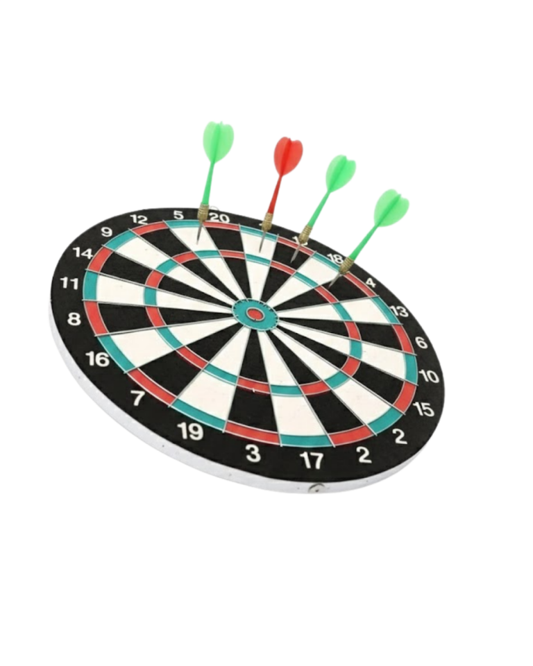17 İnç Dart Tahtası Sağlam Ahşap Gövde ve Metal İğneli Dart Okları