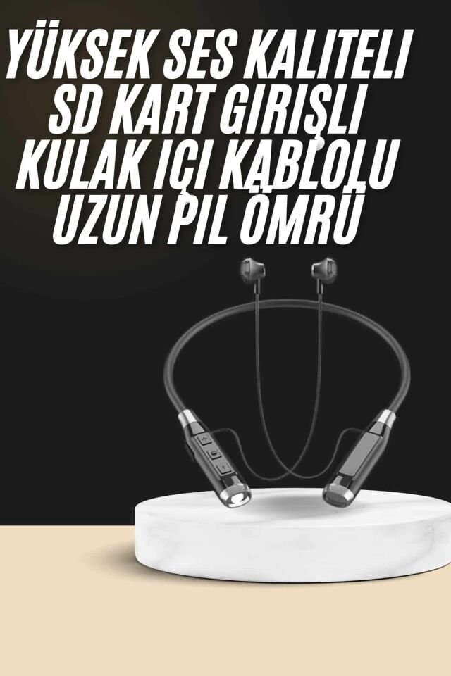 Boyun Bantlı SD Kart Girişli Yüksek Perfomanslı Bluetooth Kulaklık