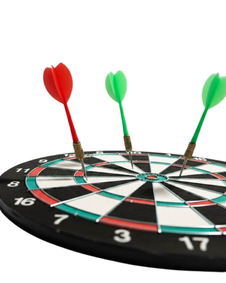 15 İnç Dart Tahtası 4 Metal Uçlu Dart Oku Dayanıklı Ahşap Gövde