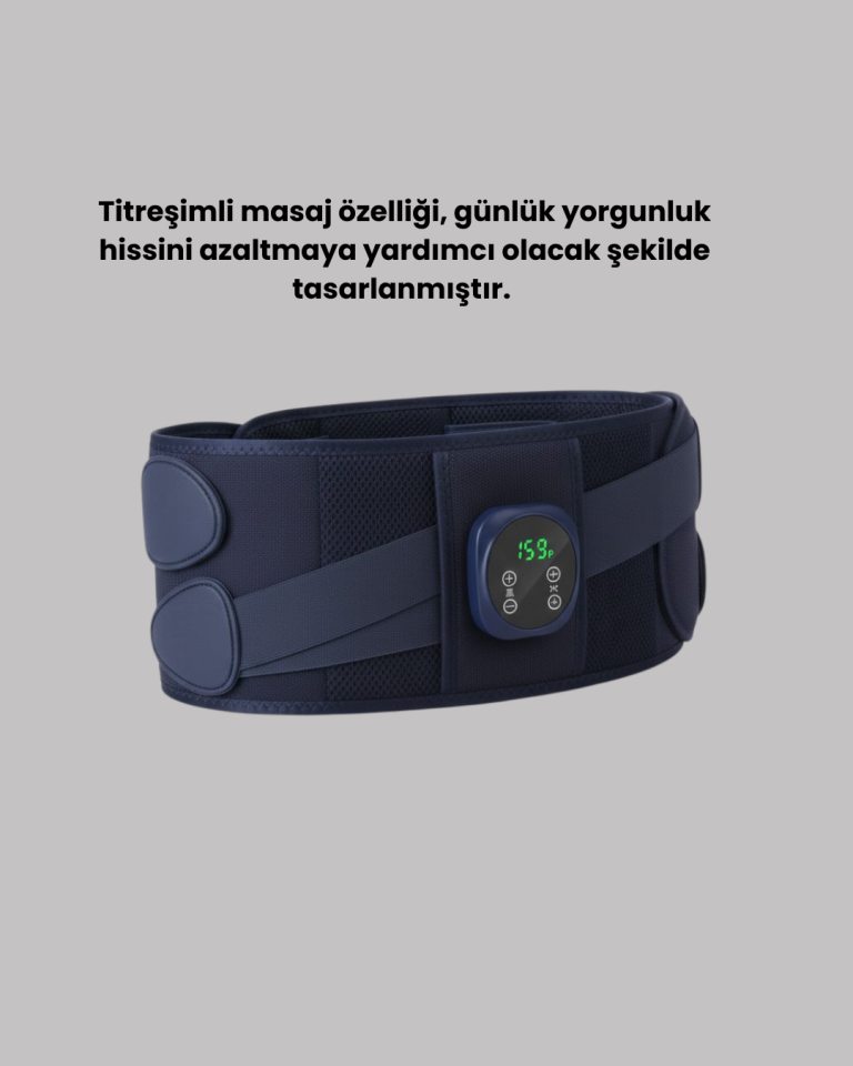 Isıtmalı Masaj Kemeri Dijital Ekranlı Bel Çevresi 100 cm Altı Uyumlu