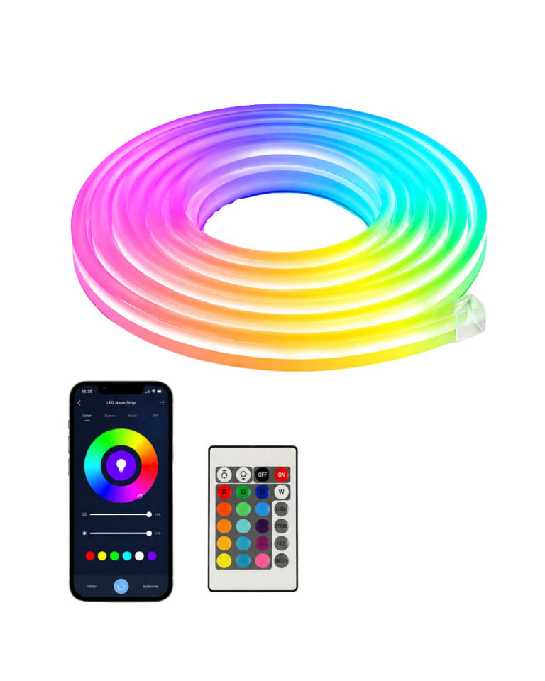 16 Milyon Renk RGB Neon Şerit Led İç ve Dış Mekan Dekor Işığı