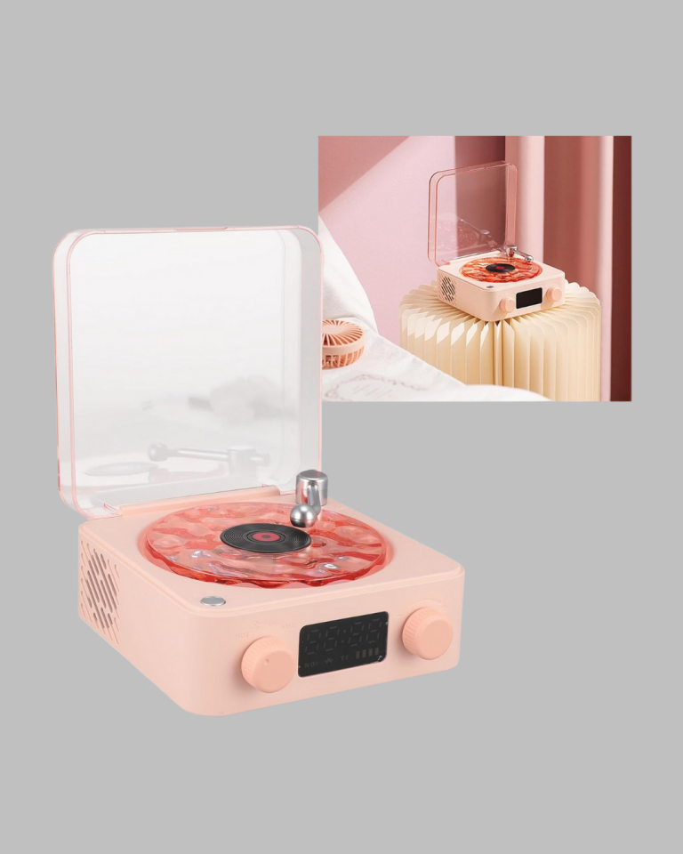 Retro Saatli Bluetooth Hoparlör – Gece Lambalı Kristal Ses Kalitesi
