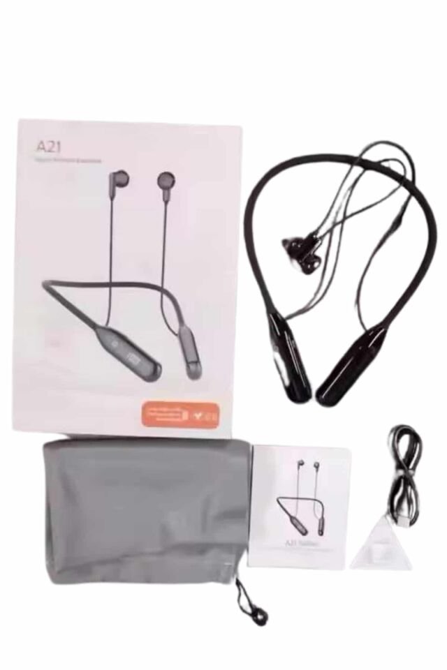Boyun Bantlı Kablolu Yüksek Ses Kaliteli Bluetooth Kulaklık Uzun Pil Ömrü 100 saat sarj