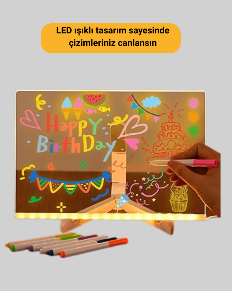 Yaratıcı Çizim ve Mesajlar İçin LED Işıklı Renkli Tahta