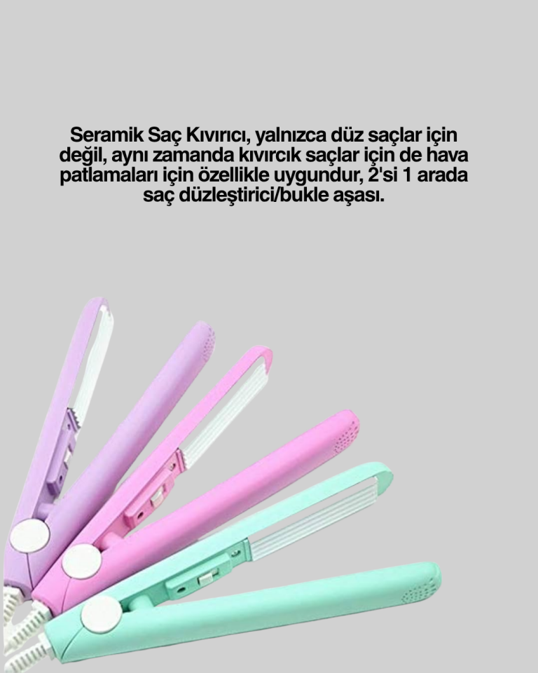 Hafif ve Taşınabilir Seramik Kısa Saç Maşası – Seyahate Uygun Ergonomik ve Güvenli Tasarım