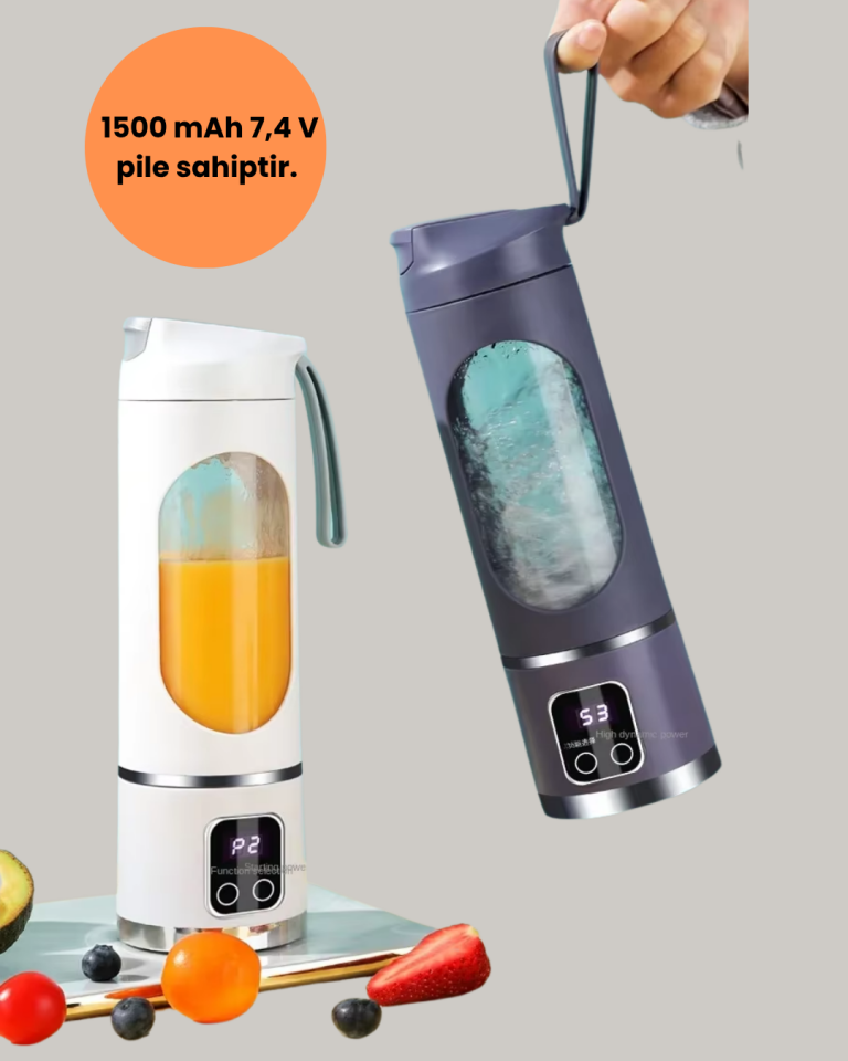 Tip-C Şarjlı 12 Bıçaklı Blender – Taşınabilir Şarjlı Meyve Sıkacağı