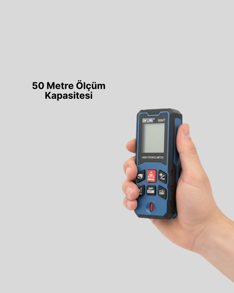 50 Metre Lazer Ölçüm Cihazı Alan ve Mesafe Hesaplama