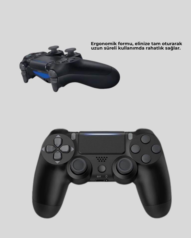 PS4 Kablosuz Oyun Kolu Gecikmesiz Bağlantılı Ergonomik Tasarımlı