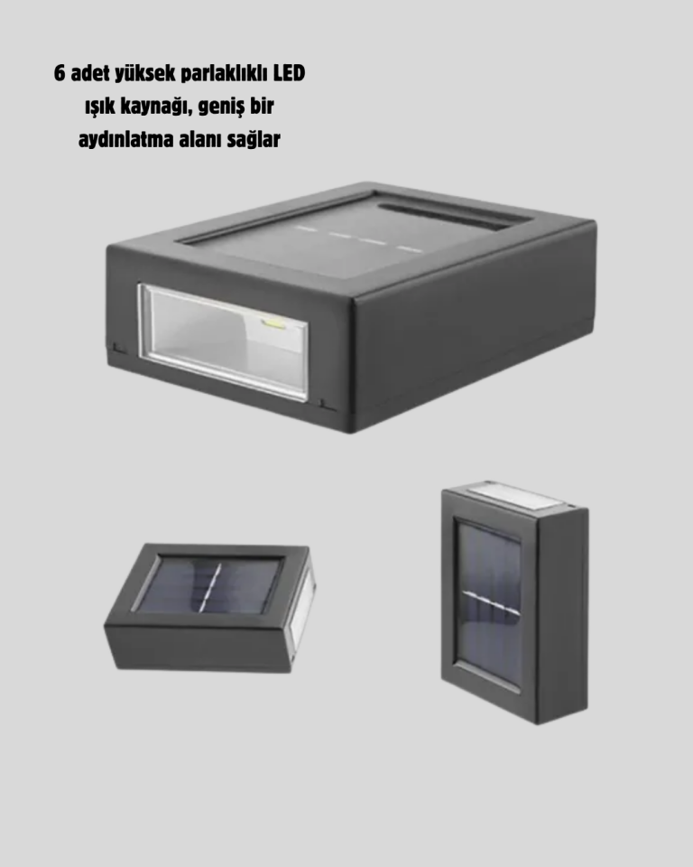 Güneş Enerjili 6 LED Solar Lamba – Fotoselli, Su Geçirmez ve Çevre Dostu Bahçe Işığı