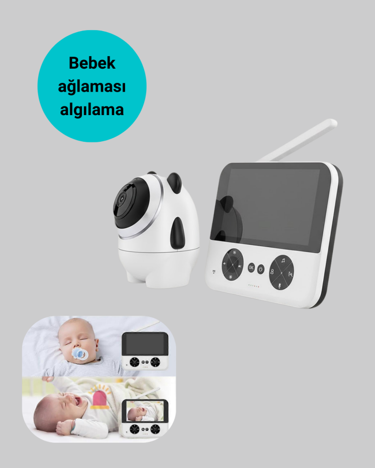 720P Bebek Kamerası Uzaktan Kontrollü Gece Görüşlü Monitör