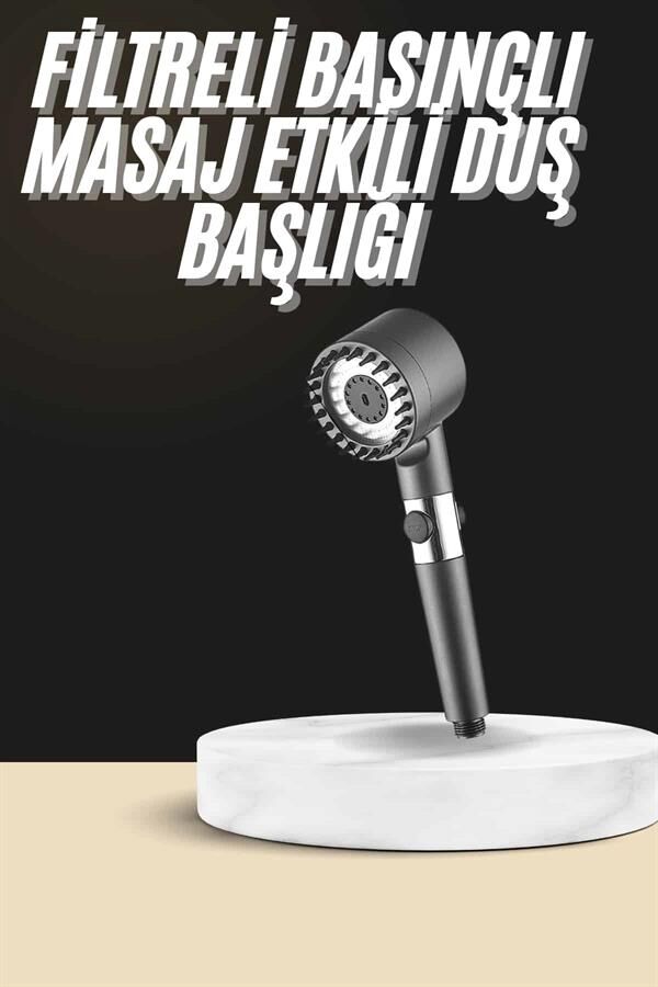 Duş Başlığı Profesyonel Masaj Başlıklı 3 Modlu Yeni Nesil Masaj Uçlu Su Tasarruflu
