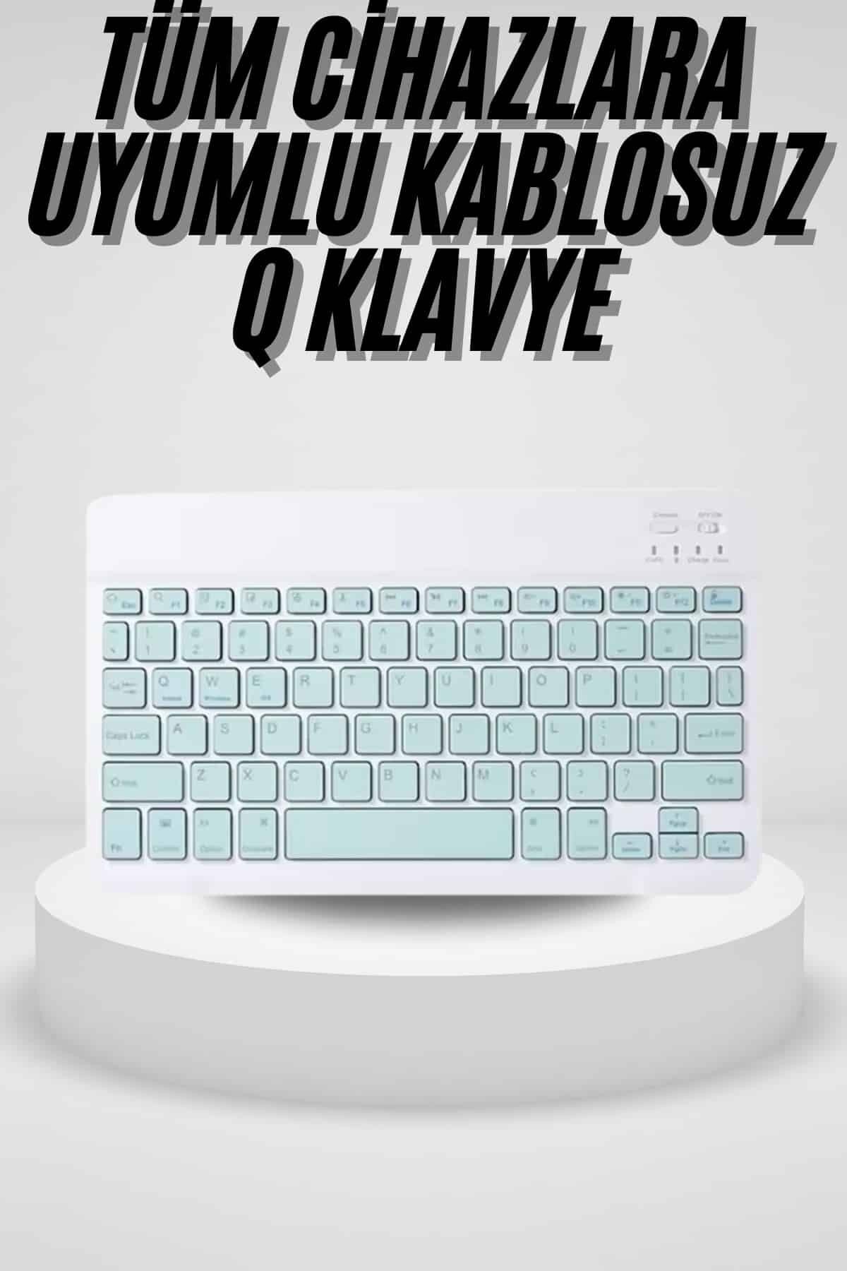 Uyumlu Kablosuz Bluetooth Şarj Edilebilir Mini Q Klavye