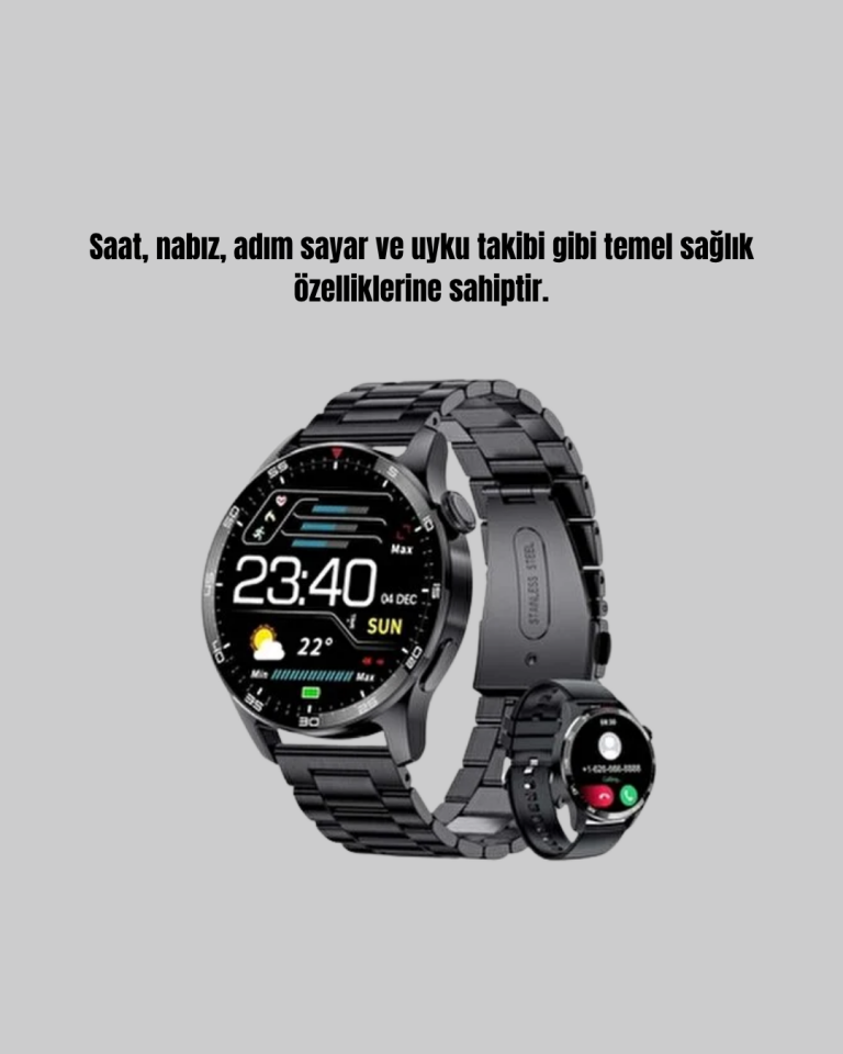100mAh Şarjlı Akıllı Saat – Mesaj Bildirimi, Müzik Kontrolü ve Ergonomik Tasarım