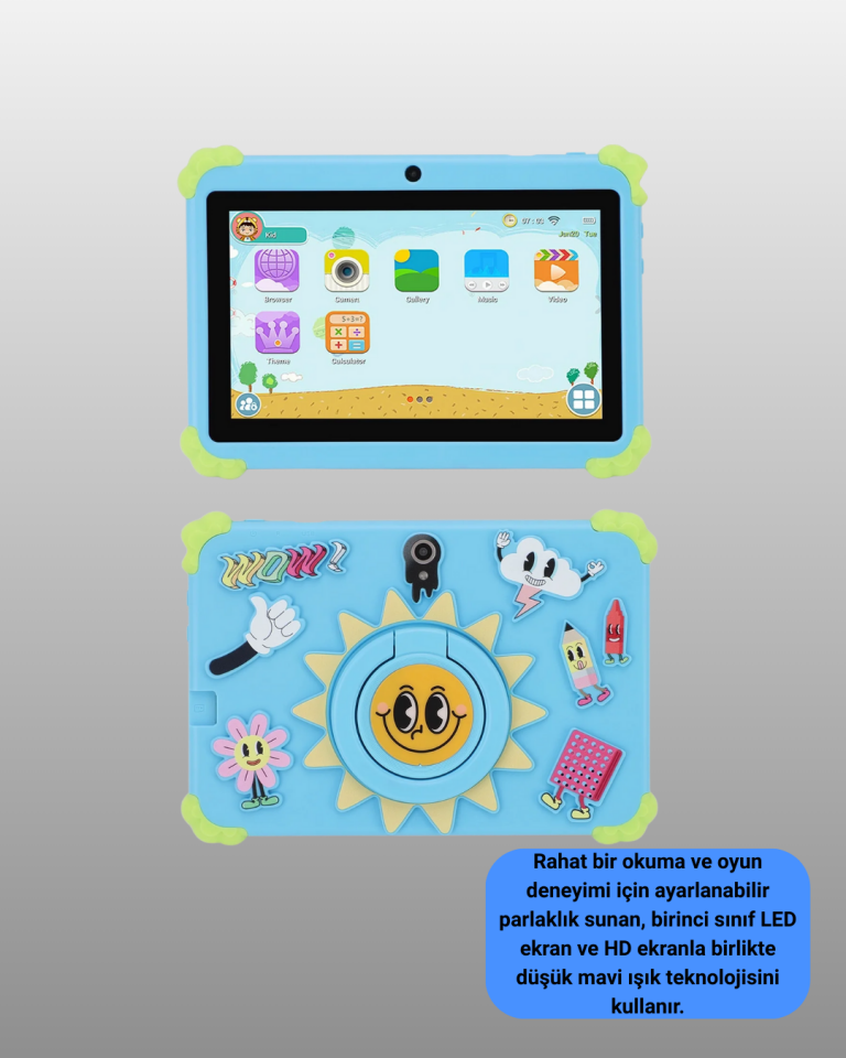 Taşınabilir 7 İnç Tablet Göz Koruyucu Ekran ve Uzun Pil Ömrü