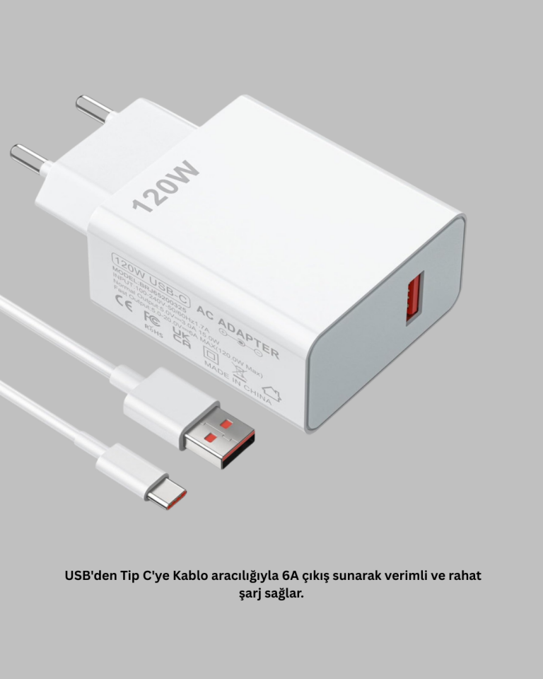 120 Watt Type C Hızlı Şarj Cihazı Oppo Reno 4 5 6 Uyumlu