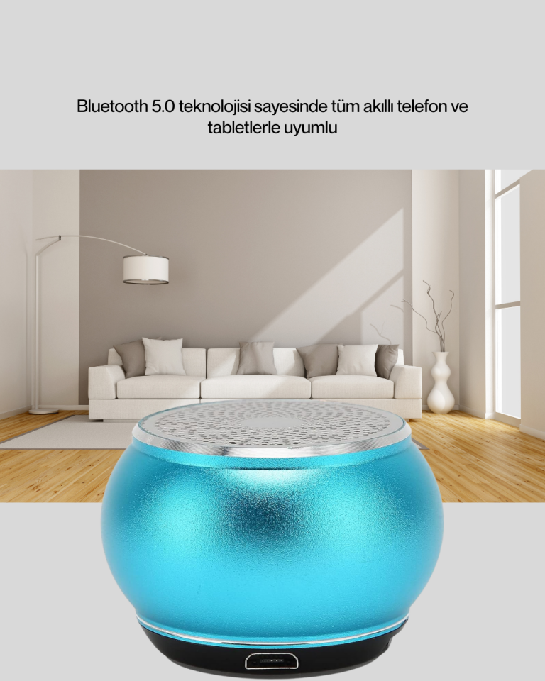 Taşınabilir Mini Bluetooth Hoparlör 9m Menzil Dahili Mikrofon