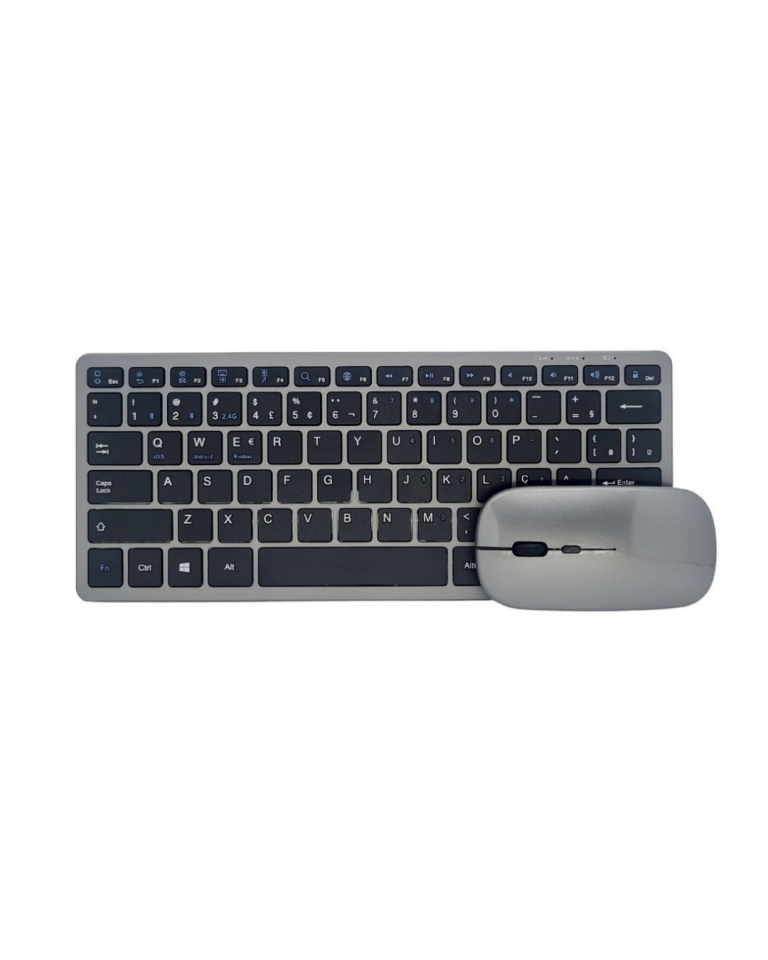 Şarjlı Kablosuz Klavye ve Mouse Seti Kompakt Taşınabilir Tasarım