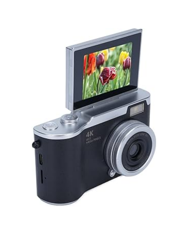 4K Dijital Kamera 48 MP 8X Zoom ve 180 Derece Flip Ekran Vlog Çekim Özellikli