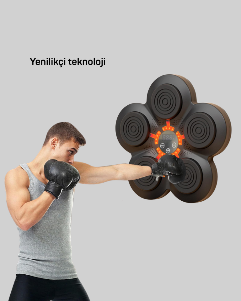 Akıllı Müzikli Boks Makinesi Bluetooth Bağlantılı Işıklı Hedefli Fitness Aleti