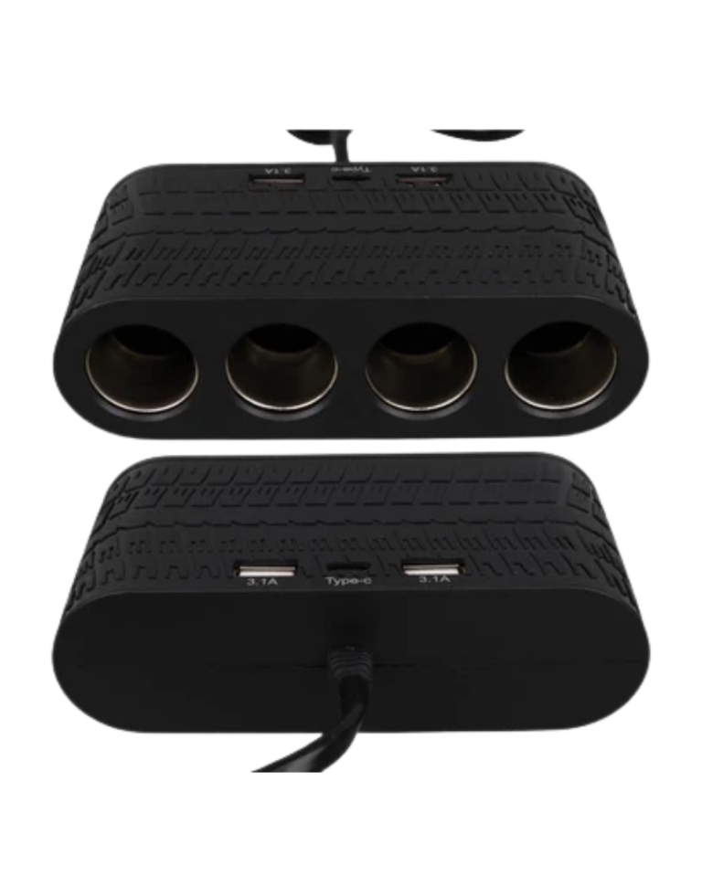 Araç İçi Güç Dağıtıcı 4 Çakmaklık 2 USB 1 Type C Şarj Ünitesi