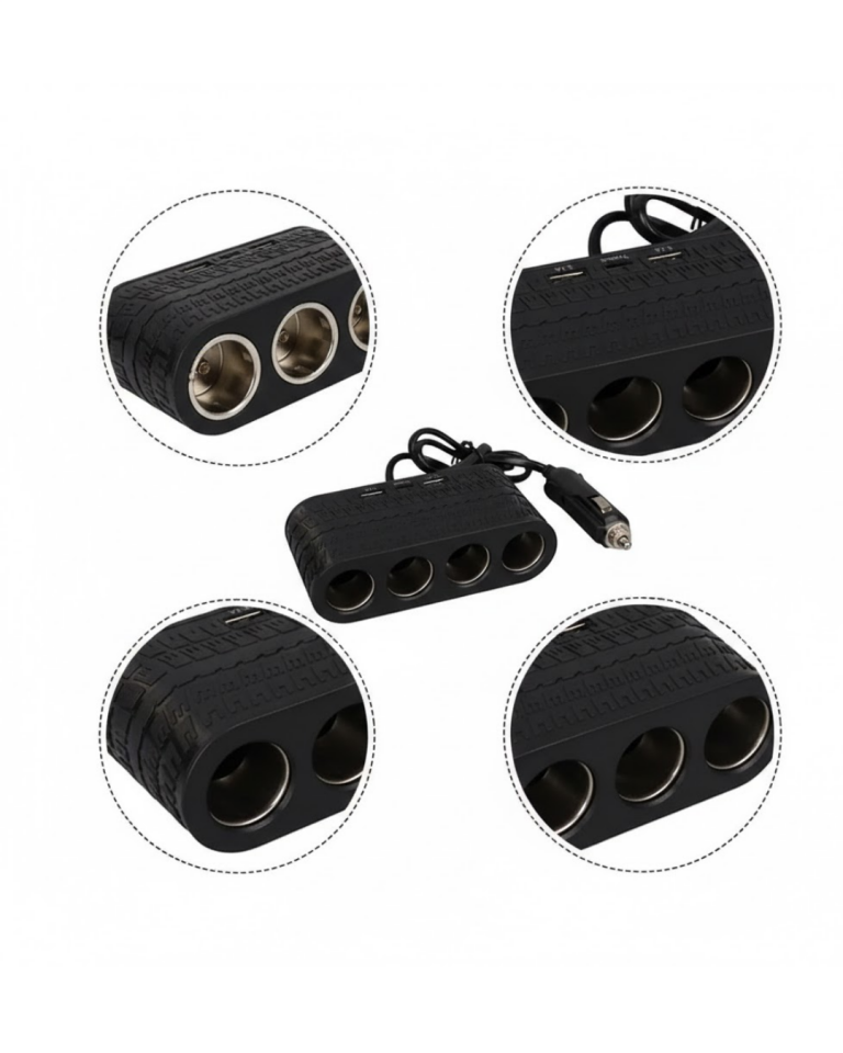 Araç İçi Güç Dağıtıcı 4 Çakmaklık 2 USB 1 Type C Şarj Ünitesi