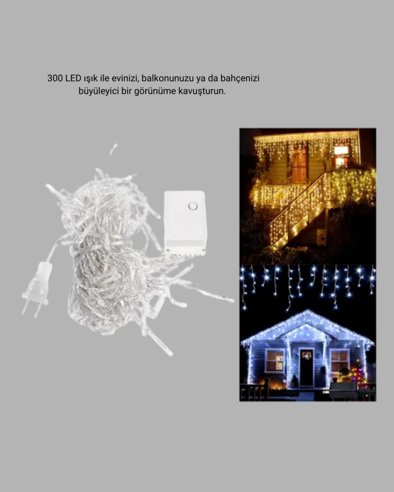 3x3 LED Şelale Perde Işık Kutlama ve Dekor Aydınlatması