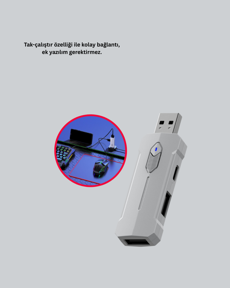 Mobil Oyuncu Aksesuar Seti | Kablosuz Düşük Gecikmeli Klavye & Mouse