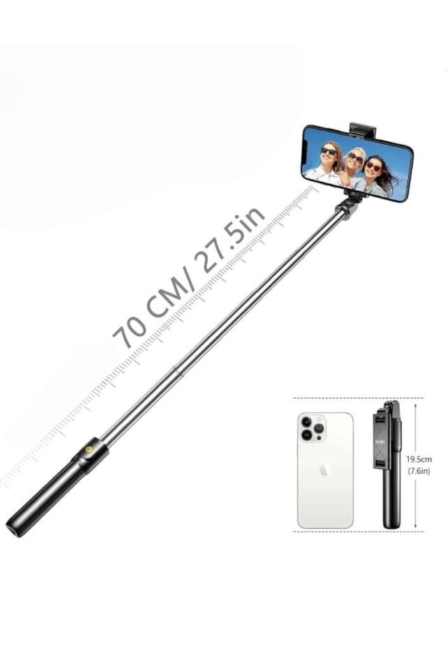 Cep Telefonu Tripod Standı Manyetik Selfie Sopa Bluetooth Uzaktan Kumandalı
