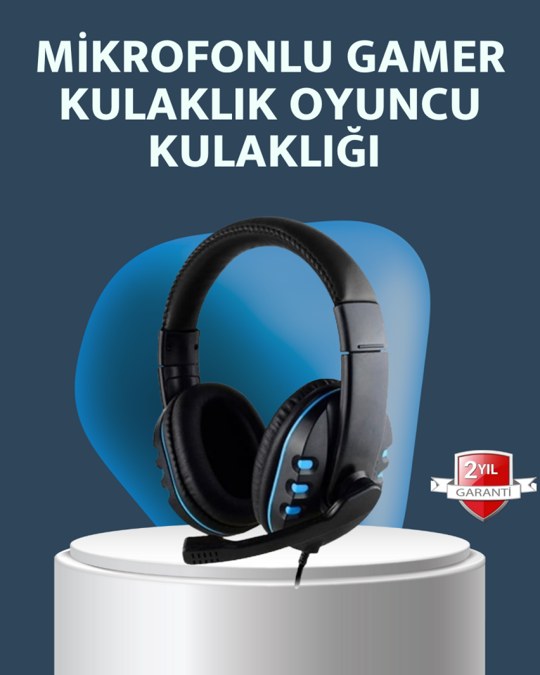 Stereo Mikrofonlu Kablolu Oyun Kulaklığı – Konforlu ve Net Ses İletimi