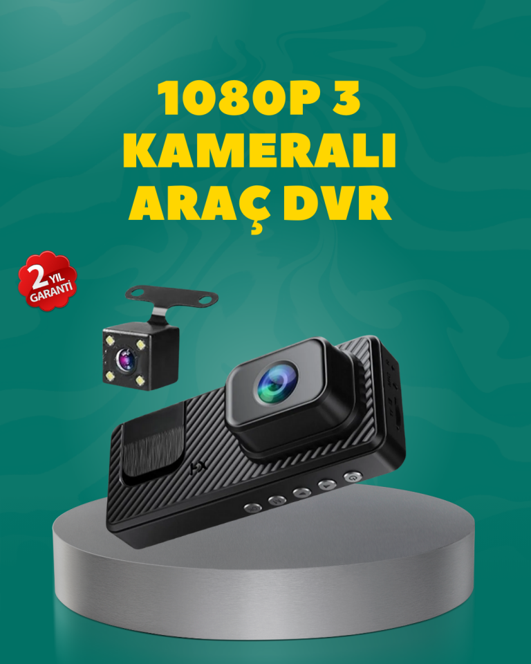 Full HD 1080P Araç Kamerası | Gece Görüşlü, Döngü Kayıt ve Geri Görüş