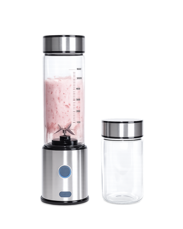 USB Type C Şarjlı Cam Blender 6 Bıçaklı Smoothie ve Shake Blender