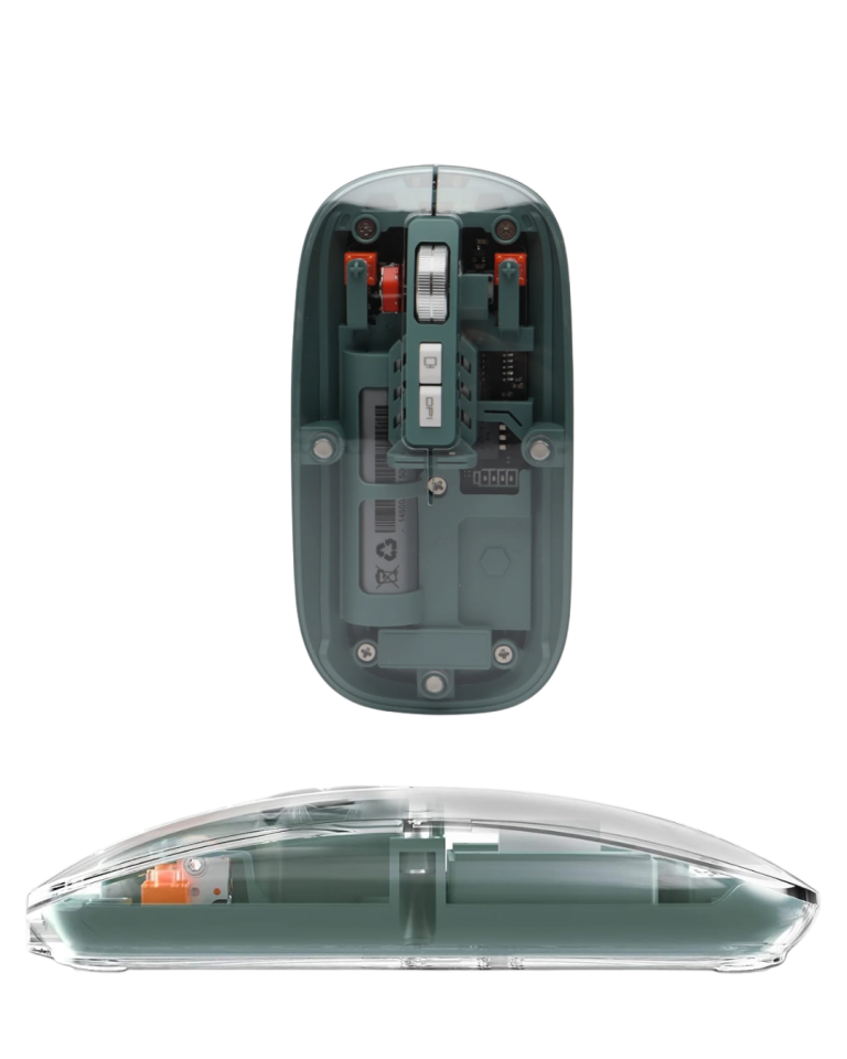 Bluetooth ve 2.4G USB Destekli Pilli Kablosuz Şeffaf Mouse