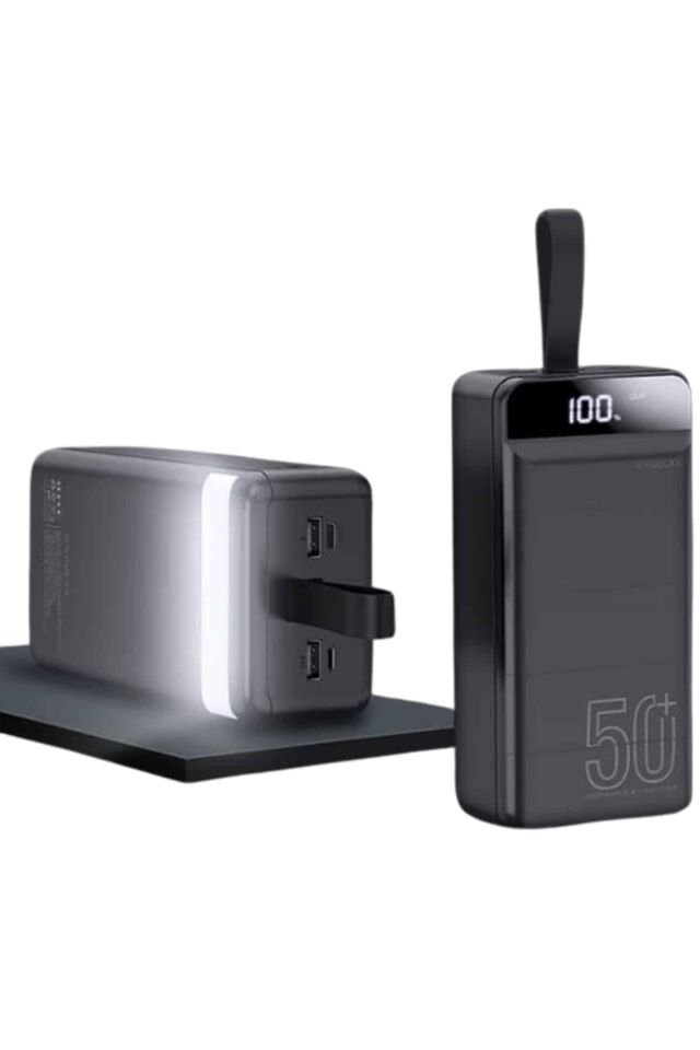 Powerbank 50.000 Mah Dijital Göstergeli Taşınabilir 4 Portlu Hızlı Powerbank