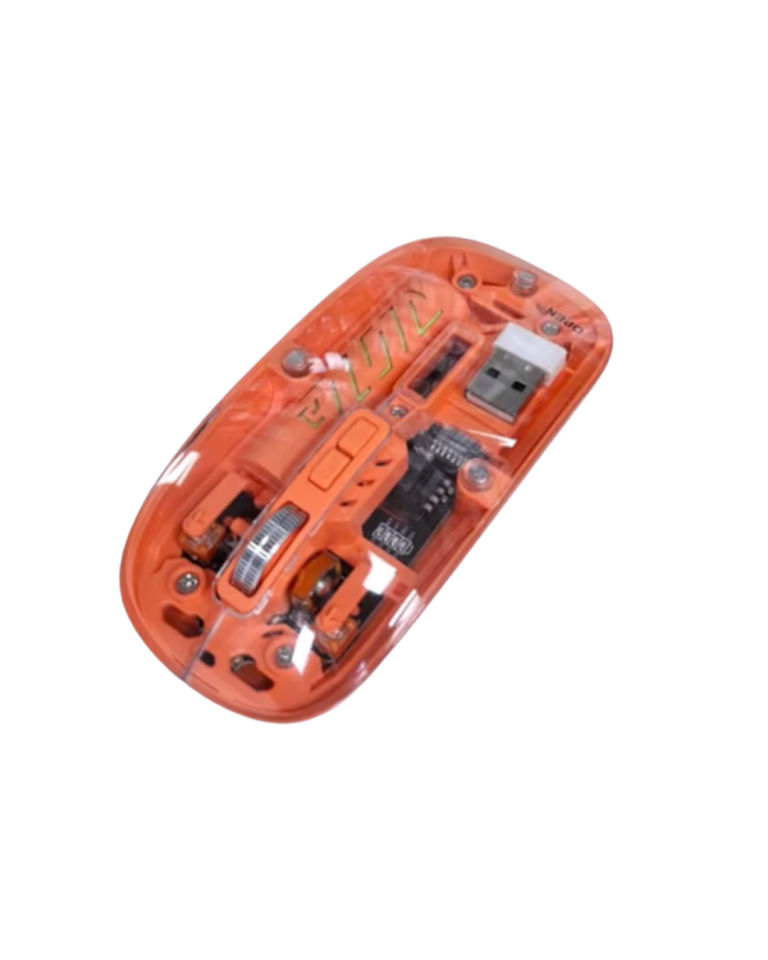 Bluetooth ve USB Destekli Kablosuz Şeffaf Mouse Sessiz Kullanım