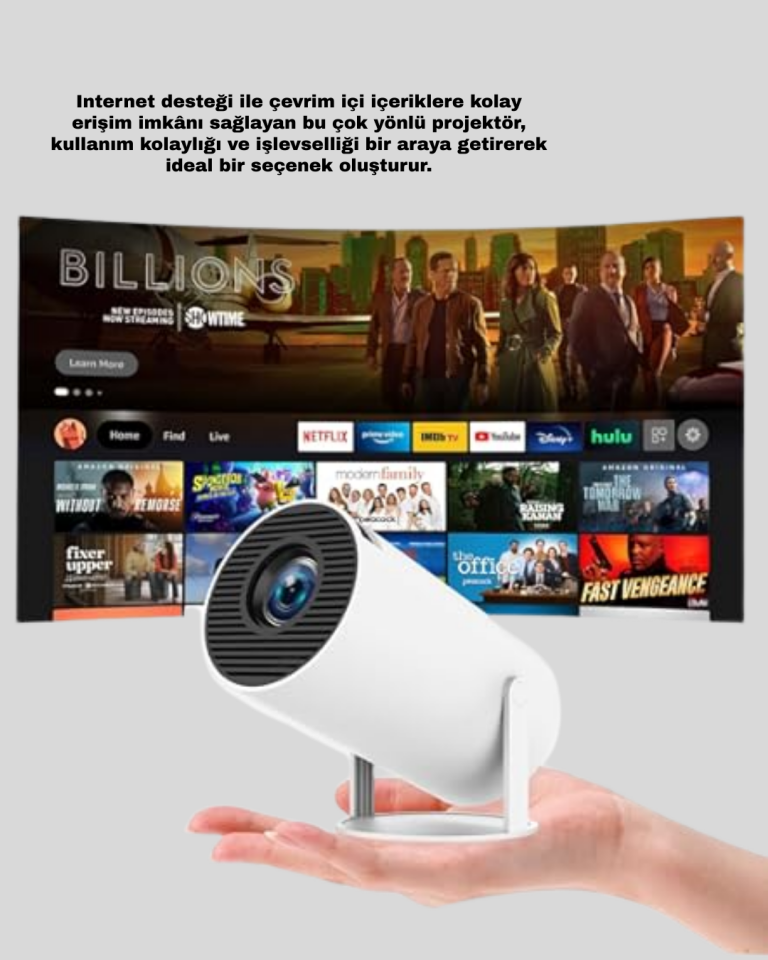 Film Dizi ve Oyun İçin Taşınabilir Kablosuz Mini Projeksiyon
