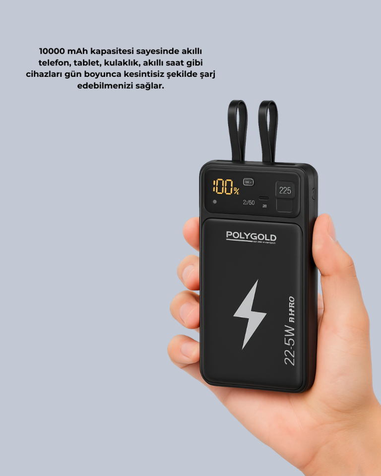 Powerbank 10000 mAh Dijital Göstergeli Taşınabilir