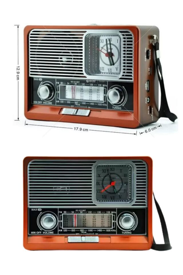 Nostaljik Vintage Radyo Taşınabilir Bluetooth Bağlantılı Hoparlör Radyo