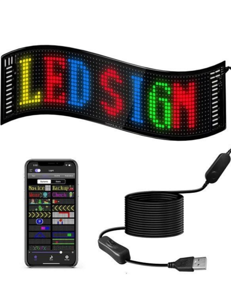16x96 RGB LED Matrix Panel 60 cm Esnek Yapı Uygulama Kontrollü Kayan Yazı Ekranı