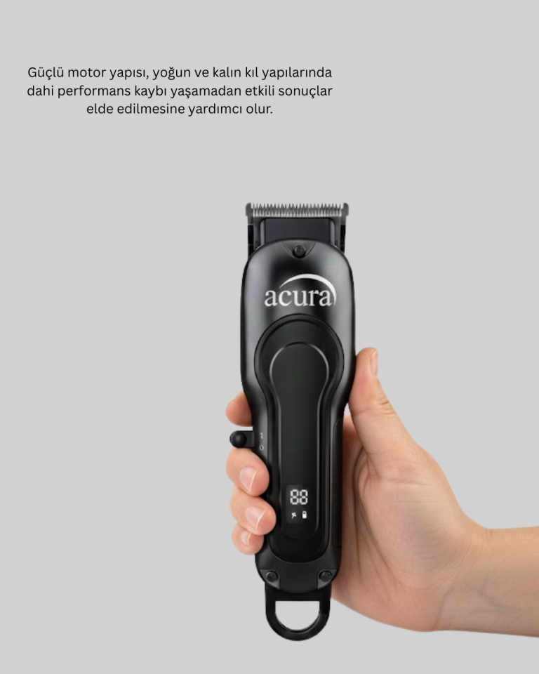 7000 RPM Güçlü Motorlu LCD Göstergeli Şarjlı Tıraş Makinesi