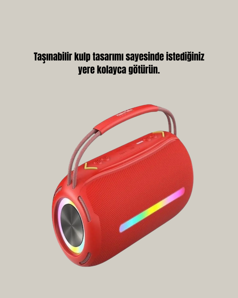 RGB LED Işıklı 20W Taşınabilir Hoparlör Bluetooth 5.3 + Type-C Şarj