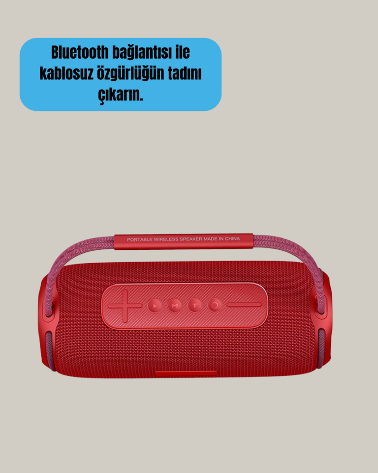 IPX6 Su Geçirmez RGB LED Işıklı Taşınabilir Bluetooth Hoparlör 2400 mAh